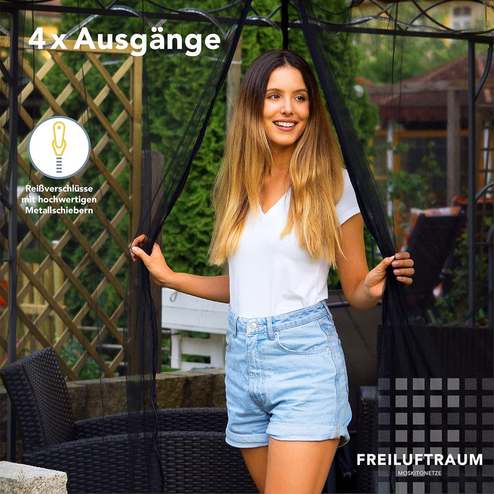 Kastenförmiges Moskitonetz für Pavillon Terrasse Lodge oder Balkon im Transportbeutel für Reisen (40