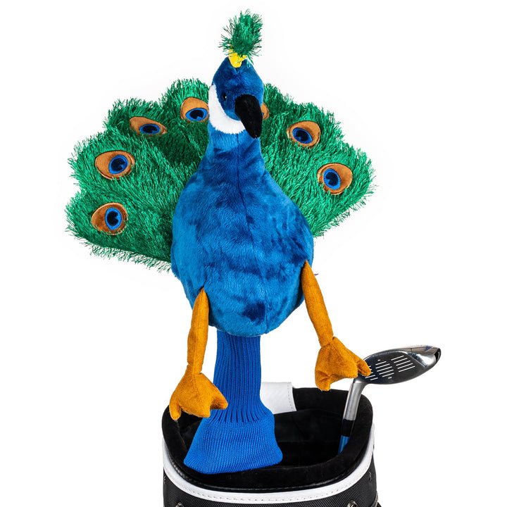 Daphne's Golfschlägerhaube mit Tiermotiv, Pfauenmotiv