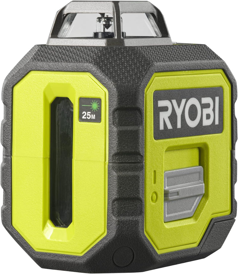 RYOBI batteriebetriebener 360˚ Laser RB360GLL (25 m, Selbstnivellierung 4°, Laserwellenlänge 520nm±