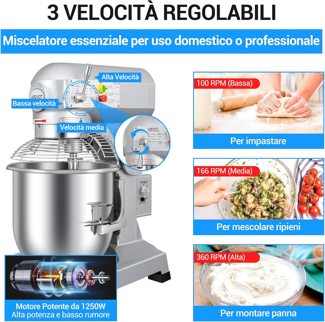 Kommerzielle Planetenknetmaschine (1, Timer-Version 30L) Versione timer 30L, Versione timer 30L