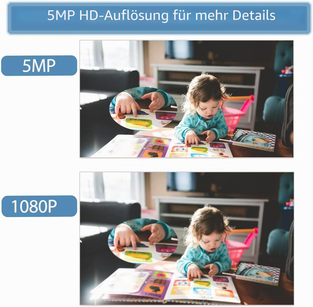 5MP POE Mini Audio IP Kamera, 3.7mm Objektiv HD Small Indoor Built in Microphone Sicherheitskamera,