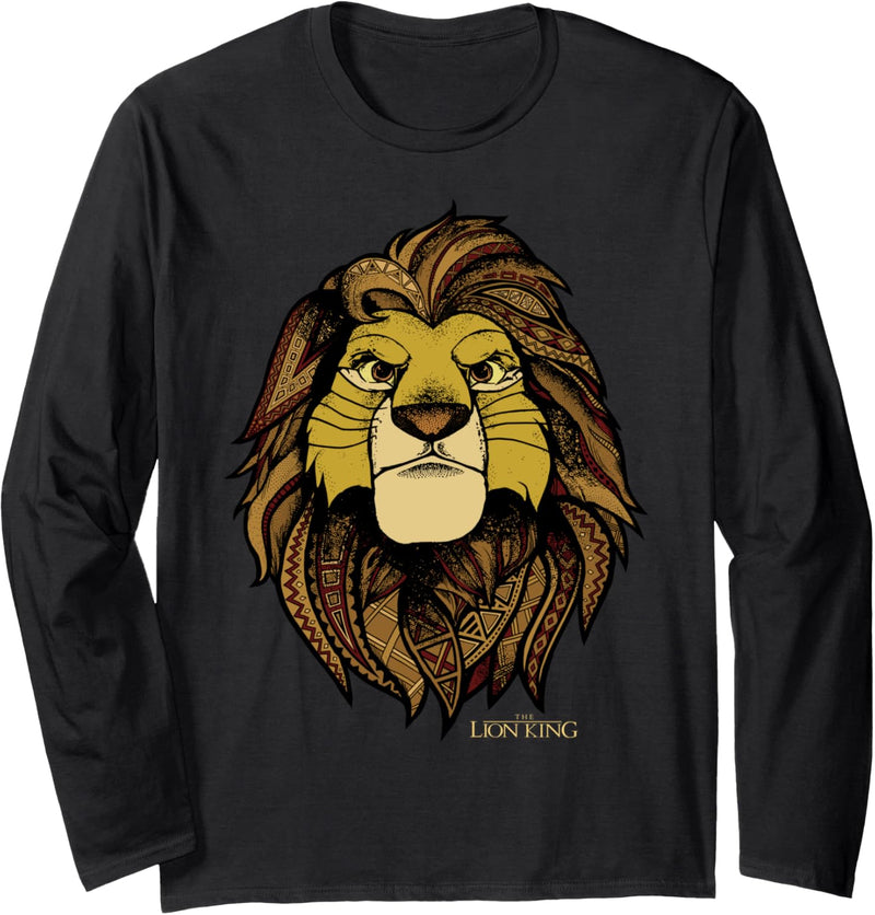 Disney The Lion King Simba Geometric Mane Portrait Langarmshirt