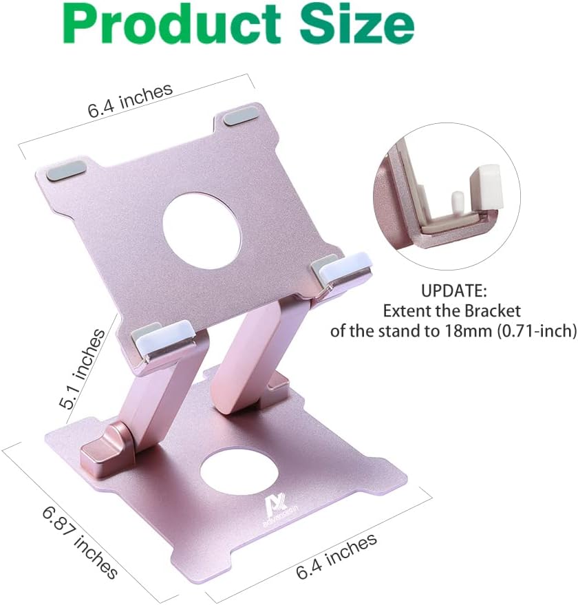 Tablet iPad Stand,【Updated】 Adjustable Eye-Level Aluminum Solid Desktop Stand Holder,Compatible with