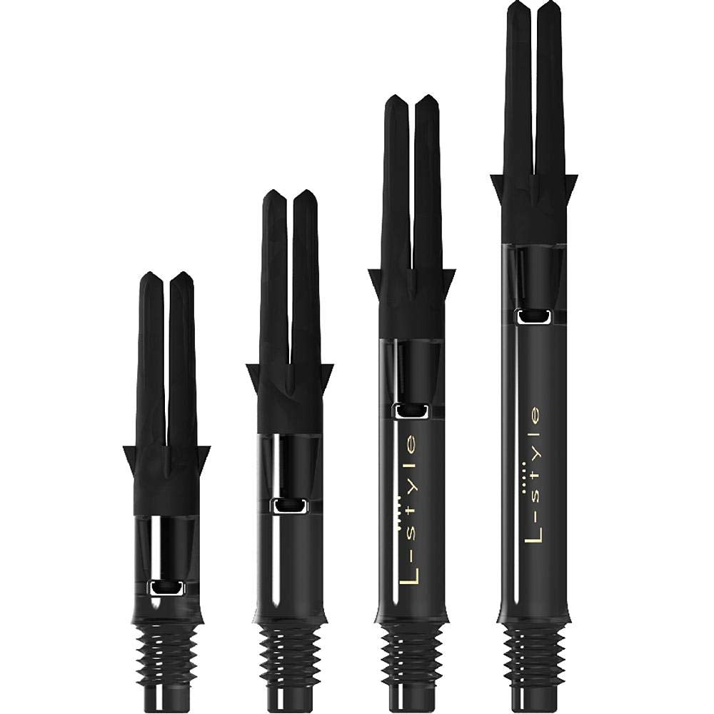 LSTYLE Dart Shafts: L-Shaft Carbon Silent - Spinning Dart Stems - Champagne Rings Included Schwarz /