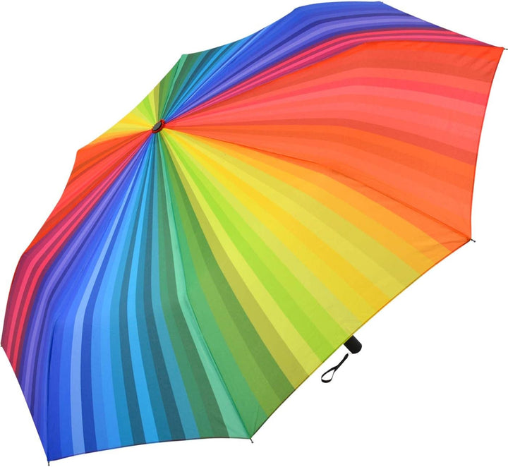 iX-brella Trekking XL Taschenschirm Rainbow 115 cm gross mit Umhängetasche Regenbogen, Regenbogen