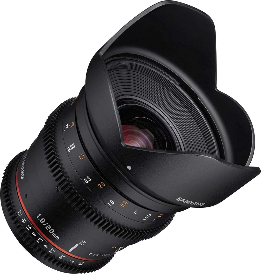 SAMYANG 13020T1.9CM 20mm T1.9 VDSLR ED AS UMC Objektiv für Anschluss Canon M schwarz, Canon M