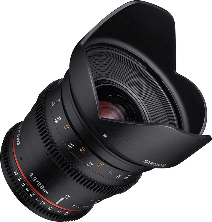 SAMYANG 13020T1.9CM 20mm T1.9 VDSLR ED AS UMC Objektiv für Anschluss Canon M schwarz, Canon M