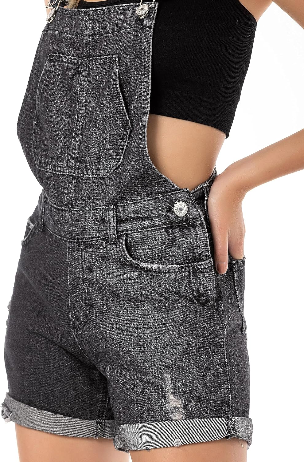 Redbridge Denim Latzhose für Damen Jeans Overall Jumpsuit 32W Schwarz, 32W Schwarz