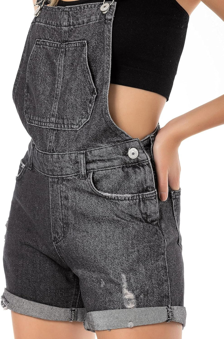 Redbridge Denim Latzhose für Damen Jeans Overall Jumpsuit 32W Schwarz, 32W Schwarz
