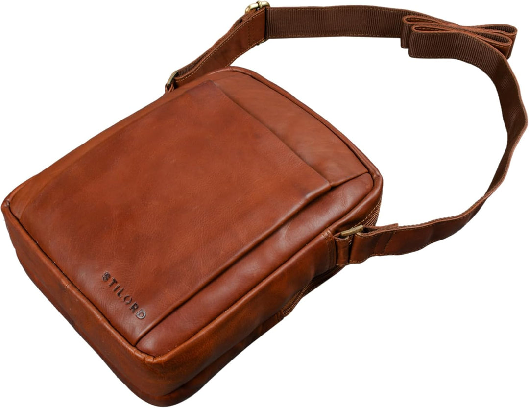 STILORD 'Harry' Vintage Schultertasche Männer Leder für 10,1 Zoll Tablet Umhängetasche DIN A5 Herren