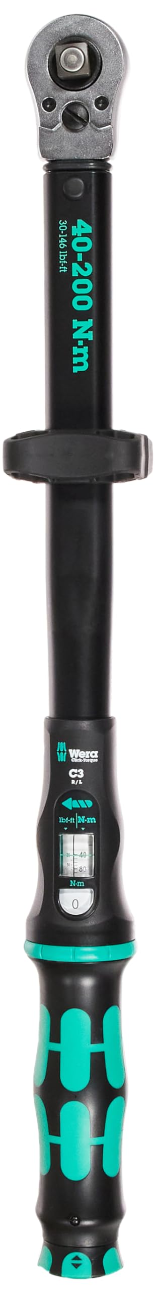 Wera 05075626001 Click-Torque C 3 Push R/L, einstellbarer Drehmomentschlüssel, 1/2", 40 - 200 Nm Sin