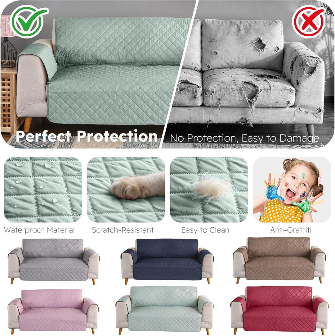 PETCUTE Sofabezug Sofaüberwurf Anti-Rutsch Sofa schonbezug wasserdichtes Sofabezüge Quilted Sofabezü