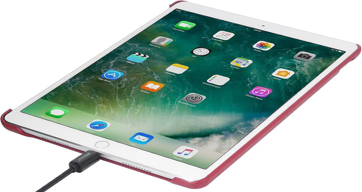 StilGut Leder-Cover kompatibel mit Apple iPad Pro 10.5" 2017 mit Keyboard Connector, Rot, Rot