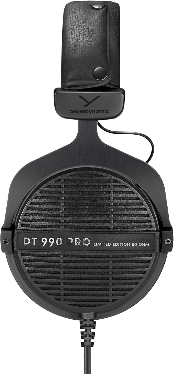 beyerdynamic DT 990 PRO 80 Ohm Black Limited Edition, Studio Kopfhörer mit offener Bauweise, 80 Ohm