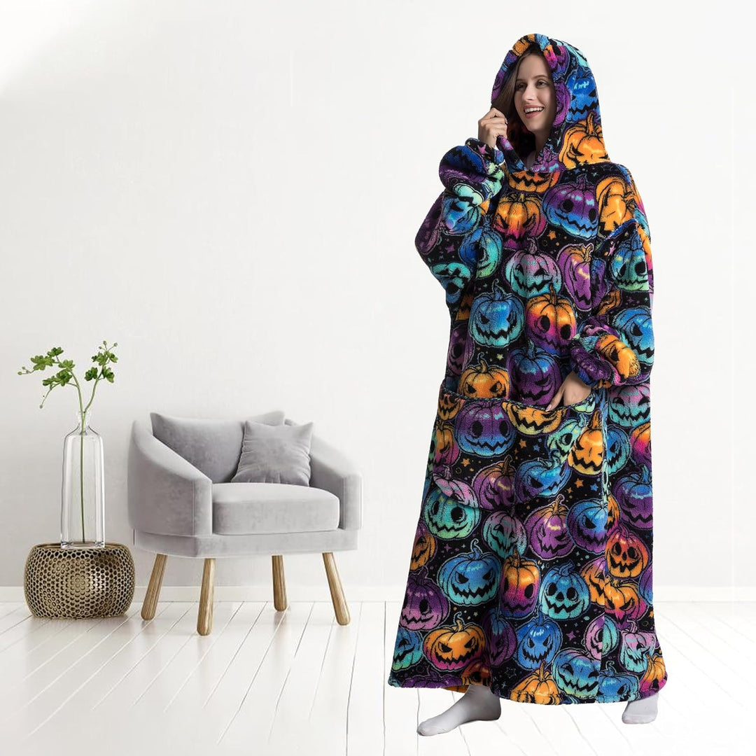 Yzehomijia Lange Hoodie Decke mit Ärmeln für Damen &amp; Erwachsene - Kuscheldecke mit Ärmeln - Weiche &amp;