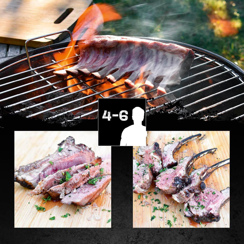 LANDMANN Kleiner Holzkohle Kugelgrill | Grillfläche ca. Ø 41 cm | ca. 15 cm hoher Garraum | Grillhöh