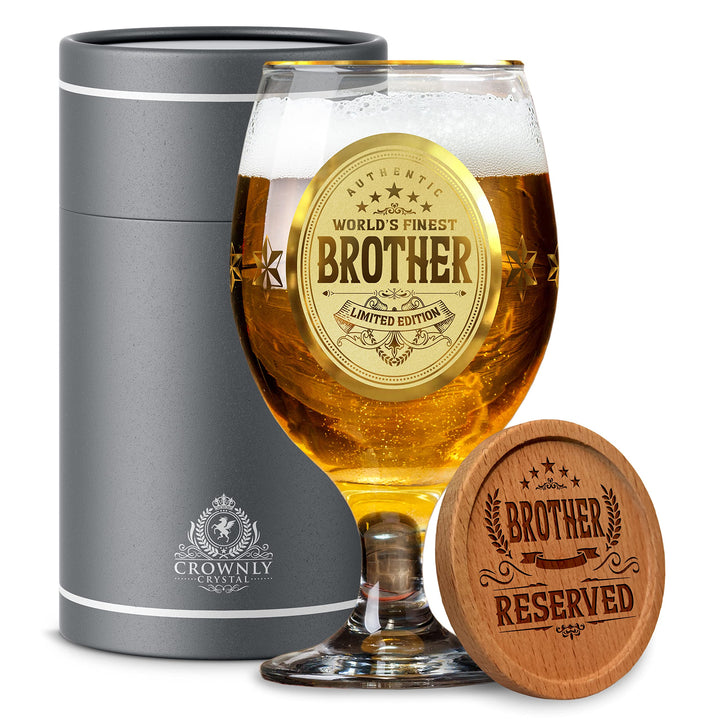 CROWNLY CRYSTAL® Personalisierte Geschenke Biergläser Weihnachtsgeschenke für Männer Bruder Geschenk