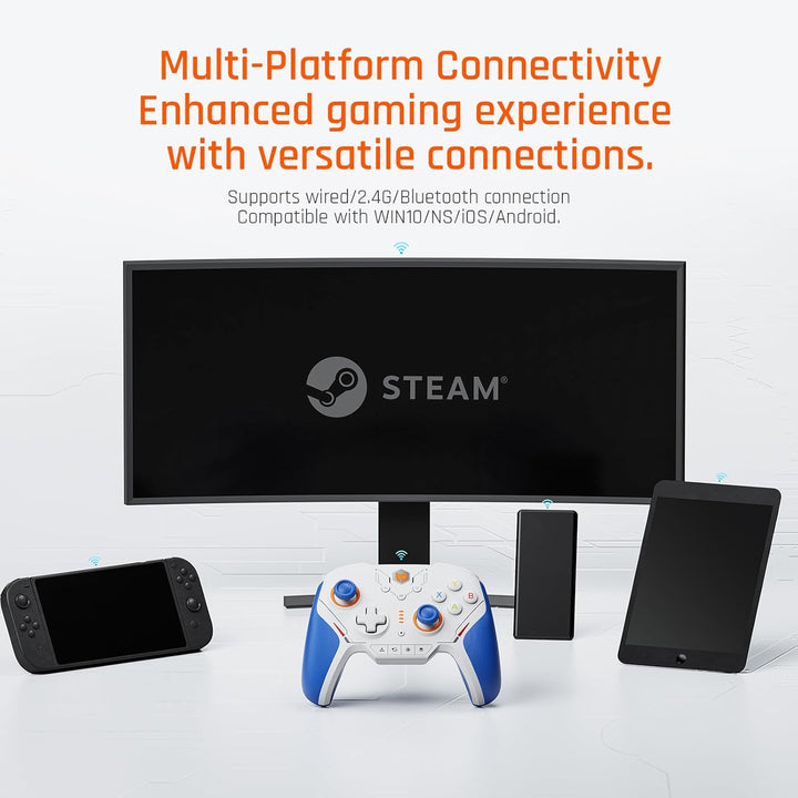BIGBIG WON PC Gaming Controller, kabelloser Controller mit Benutzerdefinierten Tasten, 6-Achsen-Gyro