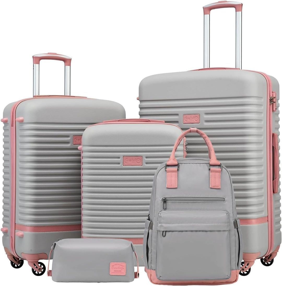 COOLIFE Koffer Trolley Koffer Reisekoffer von ABS Hartschalen Trolley 4 Rollen TSA-Schloss Der Koffe