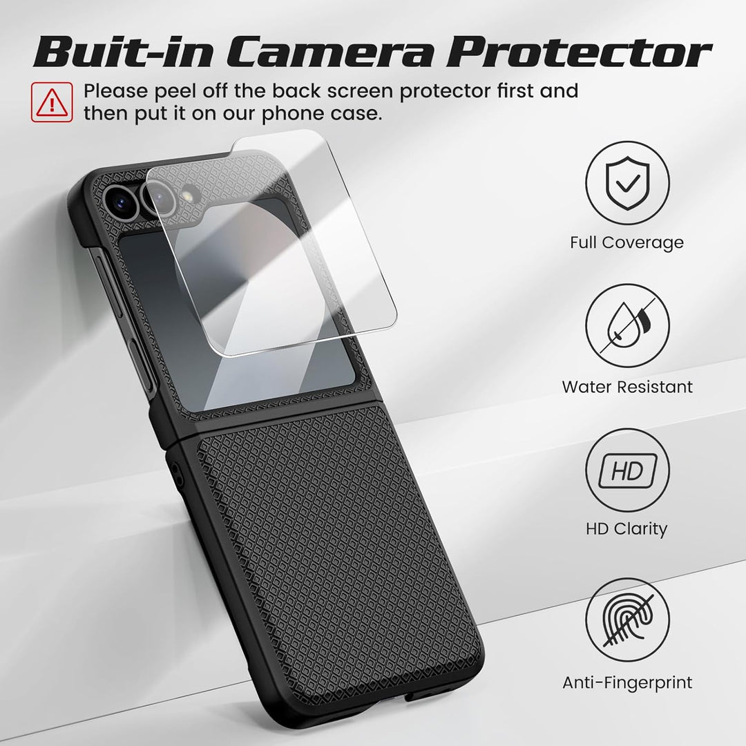 Doeshine für Samsung Galaxy Flip 6/Z Flip 7 FE Hülle [Not for Flip 7] mit Scharnierschutz & Displays