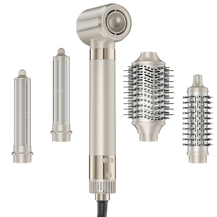 MESCOMB 5 in 1 Airstyler & Hairstyler Set – Ionen Föhn, Auto Lockenstab & Volumenbürste – Schnelltro