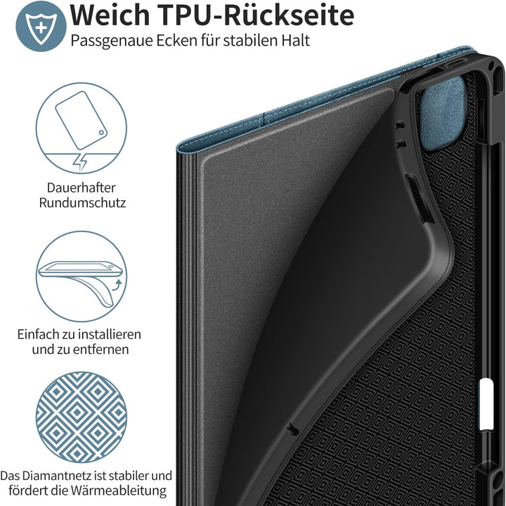 HOLIMET iPad Pro 11 Hülle 2022 4./3./2. Generation Hülle 2021/2020 mit Stifthalter, PU-Leder Schutzh