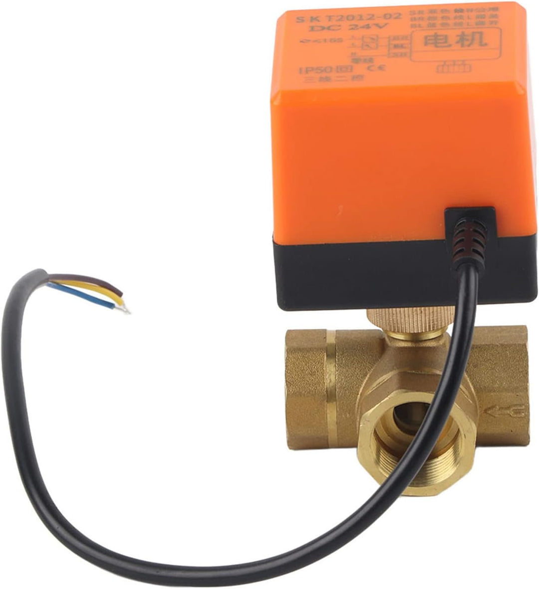 Elektrisches Gleichstromkugelventil, Messing 24V G3 / 4 3-Wege-Kugelhahn für Lüfterspule der Klimaan