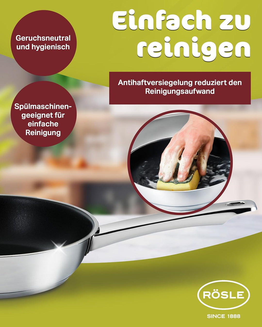 RÖSLE Moments Pfannenset 2-tlg 20/28 cm – Hochwertige Bratpfanne Edelstahl antihaft beschichtet, kra