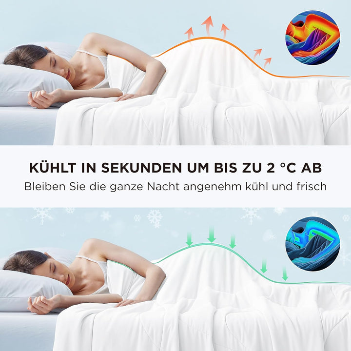 BEDSURE Bettdecke Ohne Bezug Kühlende - Bettdecke 155x220 Kühldecken zum Schlafen - Leicht Atmungsak