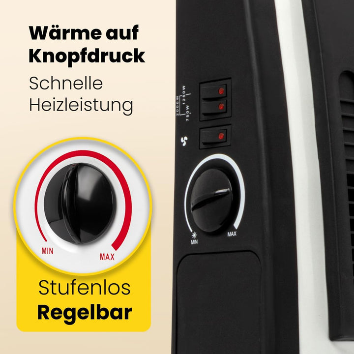 Clatronic® Konvektor Heizung | Mobile Heizung für Gartenhäuser, Garagen & Co. | Konvektor mit 3 Heiz