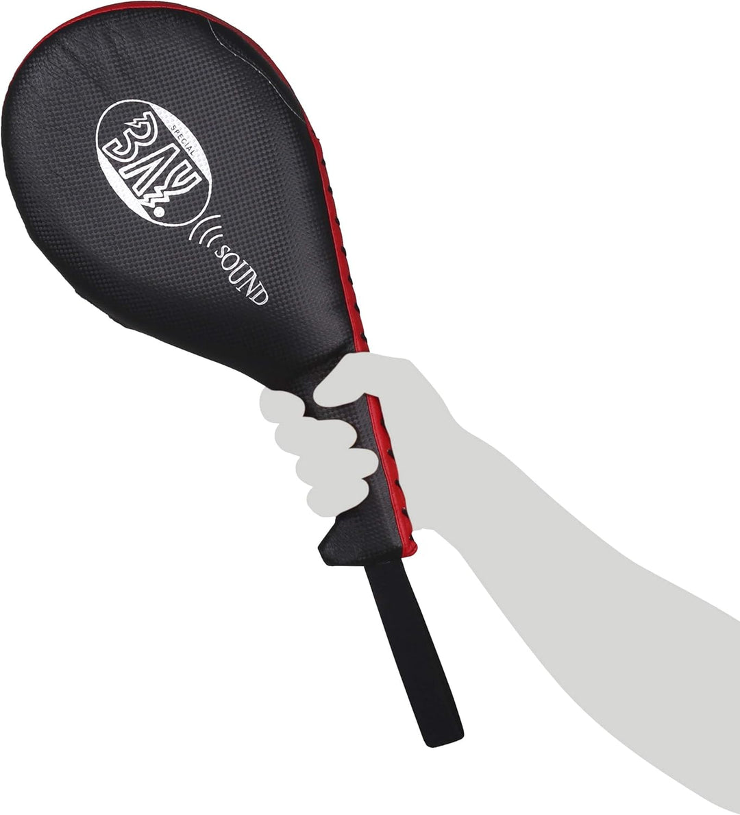 BAY Sound Strips Doppel-Handmitt aus PU-Leder für Kampfsport, Anatomisch Geformte Griffe mit Handsch