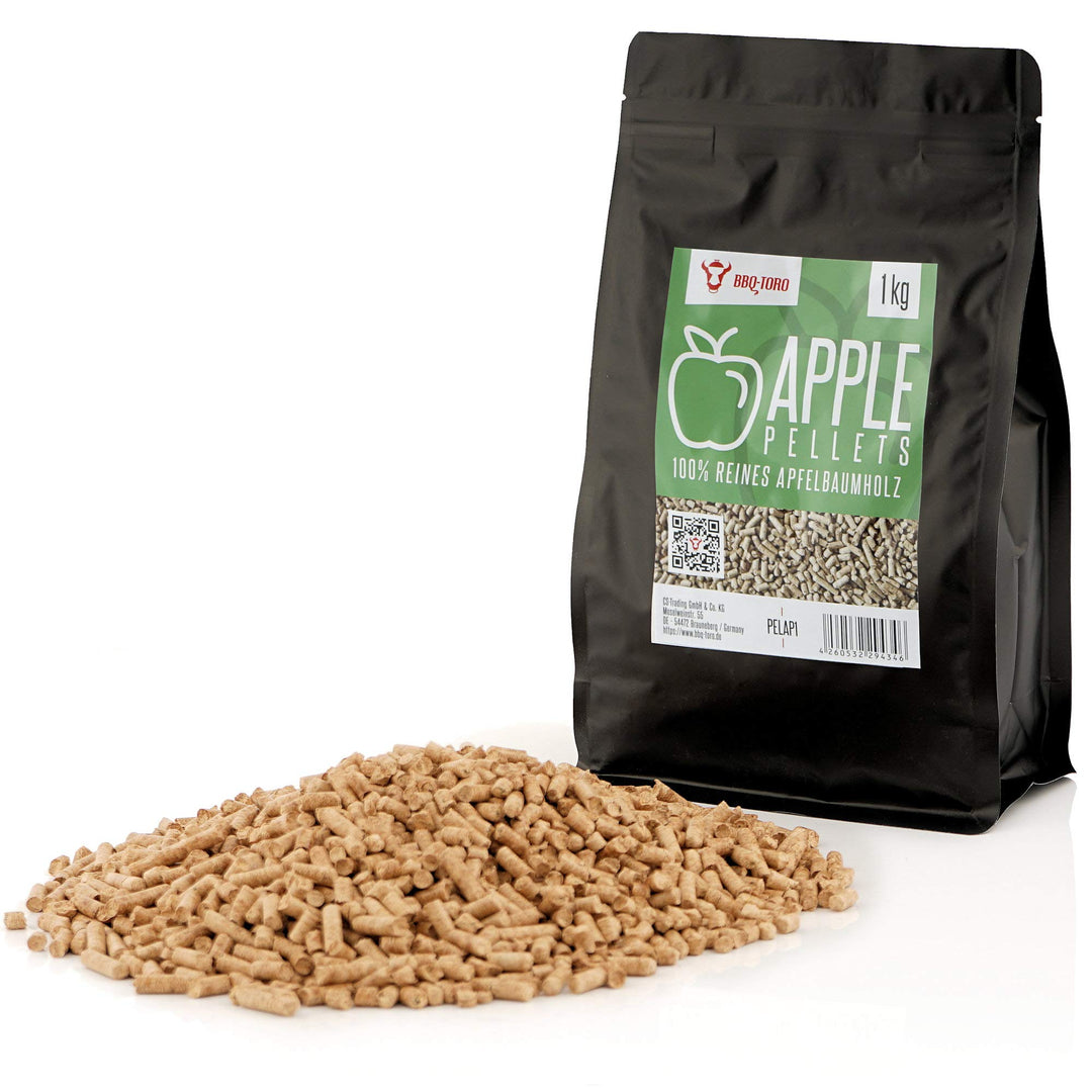 BBQ-Toro Grillpellets Apfel aus 100% Apfelbaumholz | 1 kg | Apfelpellets für Grill, Smoker, Pellet-P