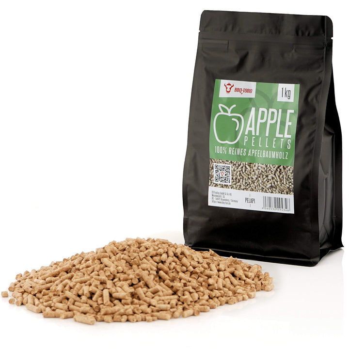 BBQ-Toro Grillpellets Apfel aus 100% Apfelbaumholz | 1 kg | Apfelpellets für Grill, Smoker, Pellet-P