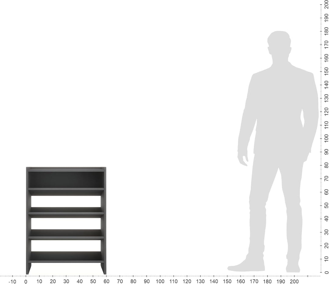 KOMTO Schuhregal Schmal - Schuhablage Flur mit 4 Ebenen Offener Schuhschrank Schuh Organizer Platzsp