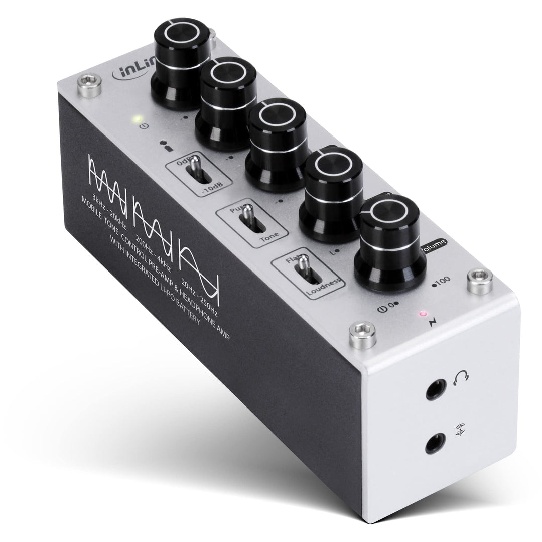 InLine 99204I AmpEQ mobile, Hi-Res AUDIO Kopfhörer-Verstärker und Equalizer, 3,5mm Klinke, mit Akku