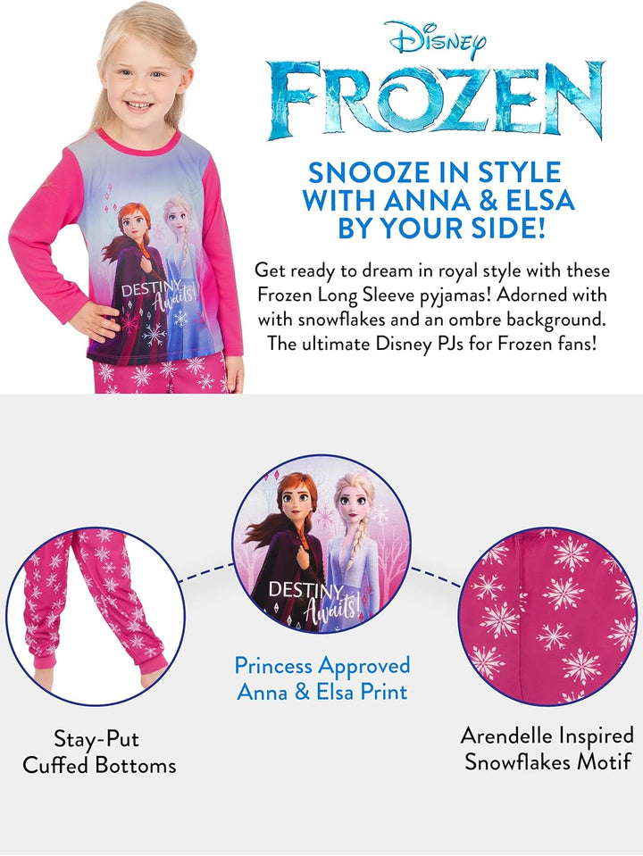 Disney Mädchen Schlafanzug Frozen 140 Rosa, 140 Rosa