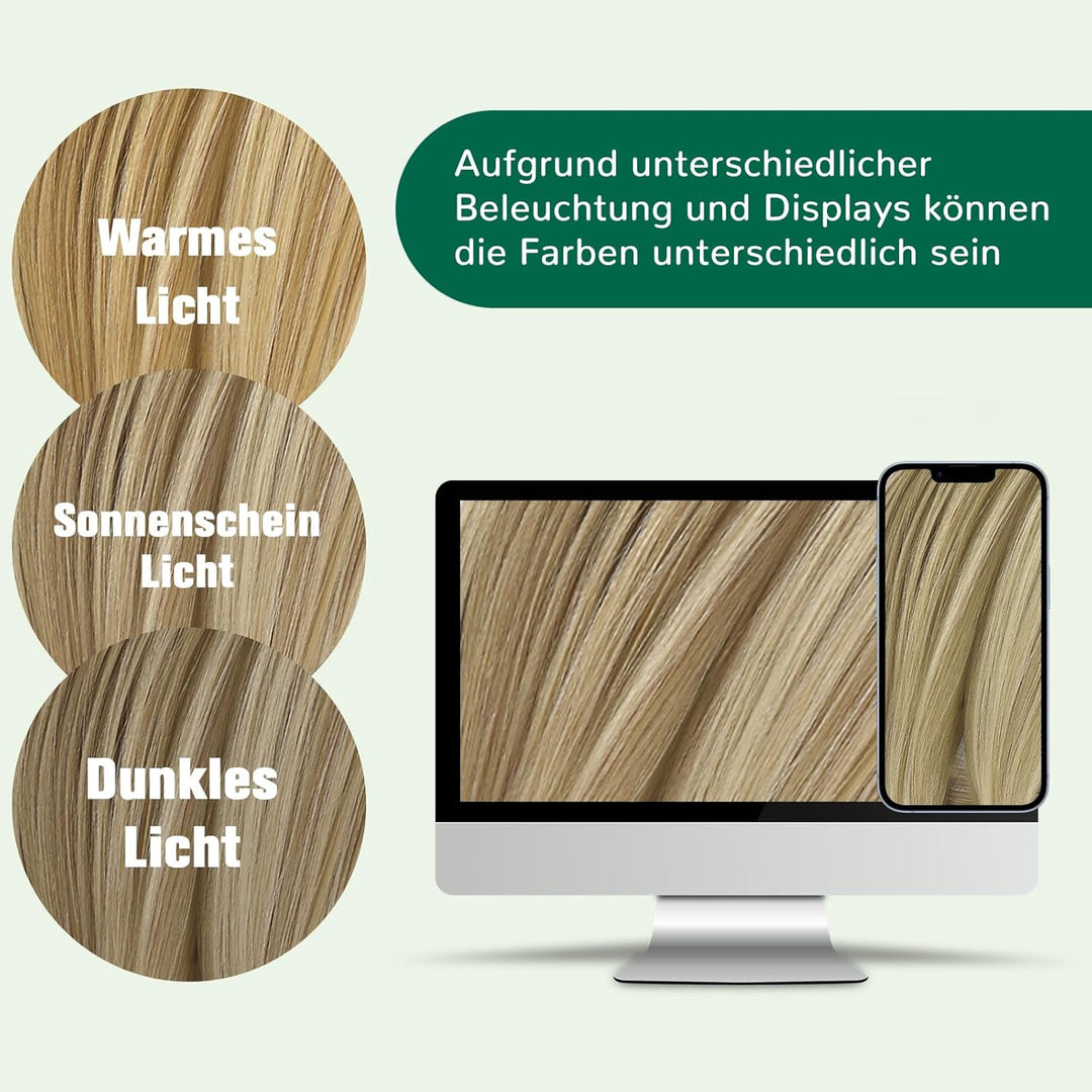 Easyouth Extensions Nanoring Echthaar Blond Nanoring Extensions Echthaar Aschblond Highlight Mittelb