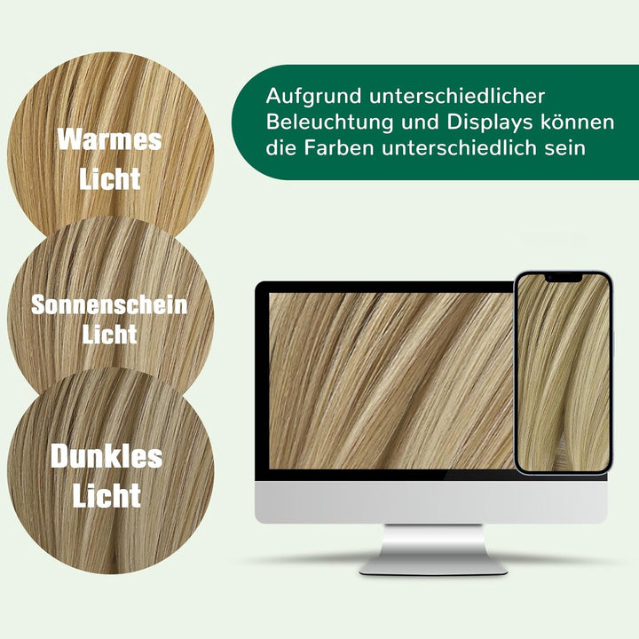 Easyouth Extensions Nanoring Echthaar Blond Nanoring Extensions Echthaar Aschblond Highlight Mittelb