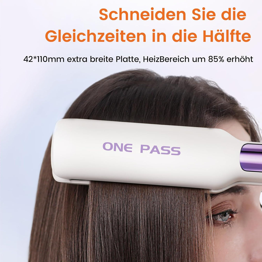 Faszin Professionelles Ionen Glätteisen, 42mm Breite Titanplatten Haarglätter für einen glatten Stil