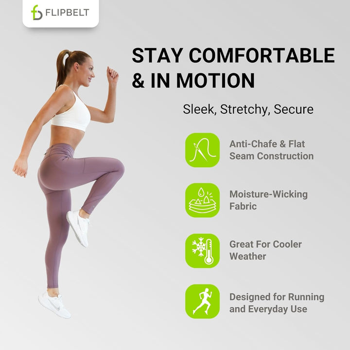 FlipBelt Damen Leggings XS Flieder, XS Flieder