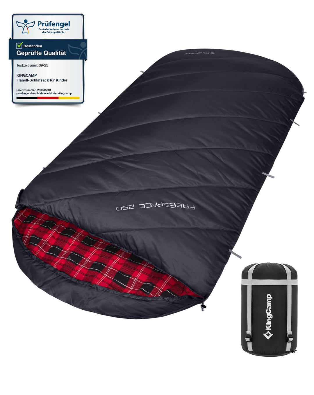 KingCamp Schlafsack XXL Baumwolle Flanell für Erwachsene, Übergrösse Warm Deckenschlafsack Winter fü