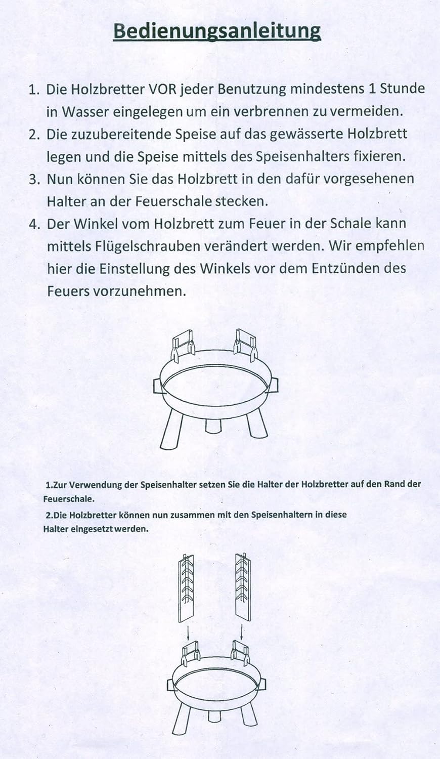 Flammlachs Bretter Set 2teilig inklusive Befestigungsmaterial Holz Fisch-Filethalter