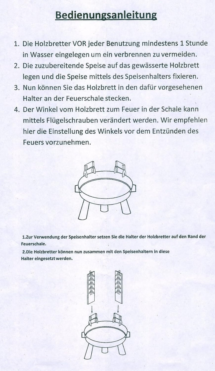 Flammlachs Bretter Set 2teilig inklusive Befestigungsmaterial Holz Fisch-Filethalter