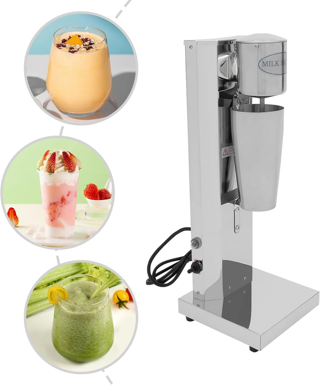 650ml Elektrisch Milchshakemaschine Eiweissshaker Barmixer Cocktailshaker, Milch Einkopf Eiweiss Sha