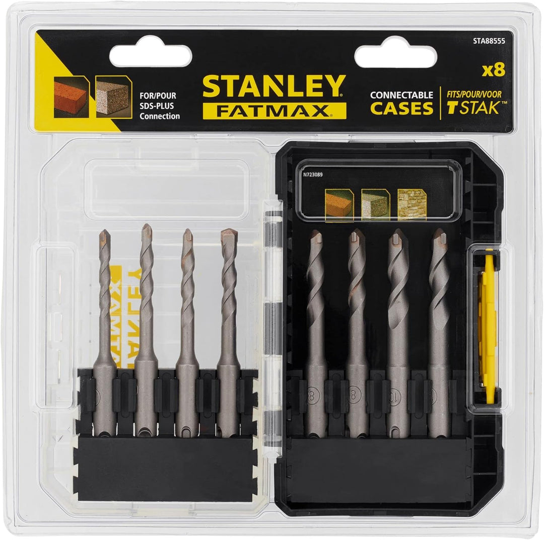 Stanley FatMax 8-tlg. SDS-plus Steinbohrer-Set STA88555 (Premium Bohrer von 5-10 mm SDS Plus-Bohrer,