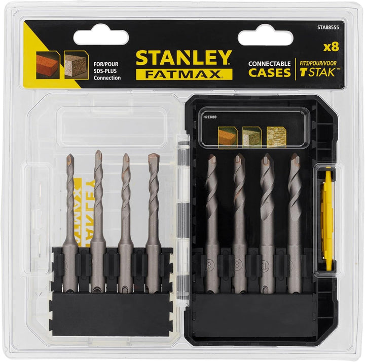 Stanley FatMax 8-tlg. SDS-plus Steinbohrer-Set STA88555 (Premium Bohrer von 5-10 mm SDS Plus-Bohrer,