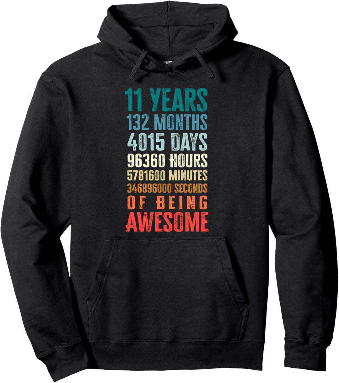 11 Jahre 132 Monate lang tolle Geschenke zum 11. Geburtstag Pullover Hoodie
