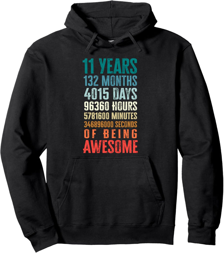 11 Jahre 132 Monate lang tolle Geschenke zum 11. Geburtstag Pullover Hoodie