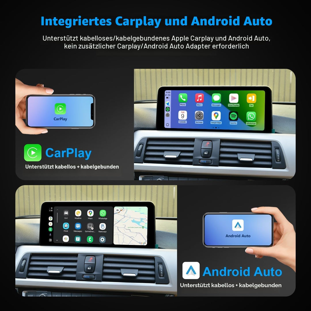 PEMP Linux-Bildschirm für BMW 3er F30 X1 F48 2017-2019 EVO ID6, unterstützt kabelloses CarPlay und A