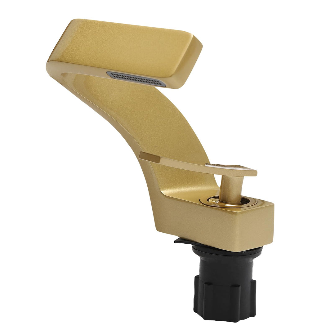 SABUIDDS Waschtischarmatur Einhandmischer Gold, Wasserfall Bad Armatur, Wasserhahn Bad aus Kupfer, M